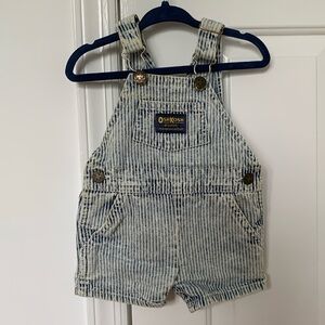 VTG OshKosh USA Vestbak overalls shortalls conductor acid wash 3-6M 3M 6M